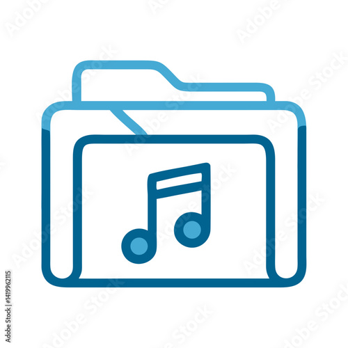 Music Folder Icon Representing Audio File Collection and Organized Sound Library