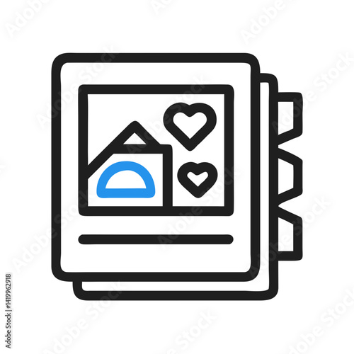 Photo Album Icon Representing Wedding Memories and Cherished Moments