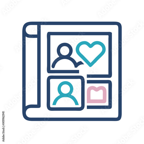 Photo Album Icon Representing Wedding Memories and Cherished Moments