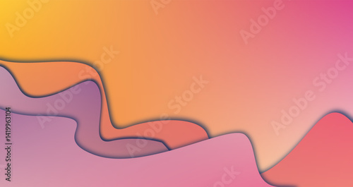 Abstract wave illustration with smooth pastel gradients and 3D layer effect