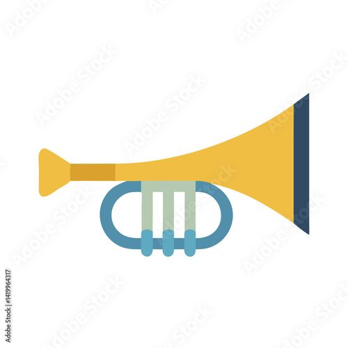 Trumpet Icon Representing Brass Instrument for Musical Performance and Orchestra