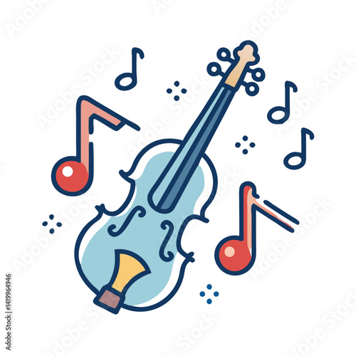 Violin Icon Representing Wedding or Reception Music and Romantic Ceremony Performance