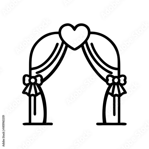 Wedding Arch Icon Representing Ceremony Decoration and Romantic Event Setup