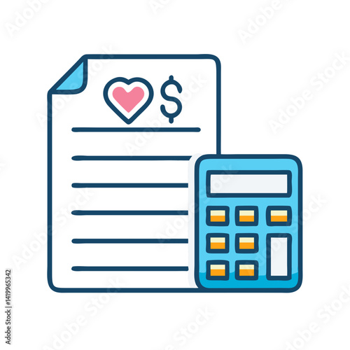 Wedding Budget Document Icon Representing Event Planning and Expense Management