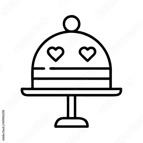 Wedding Cake Stand Icon Representing Reception Dessert Display and Celebration