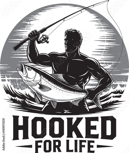 vector illustration of a Fisherman