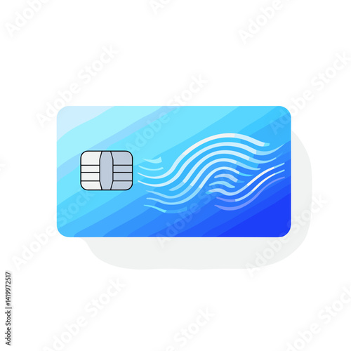 Credit card design in blue with modern graphics  