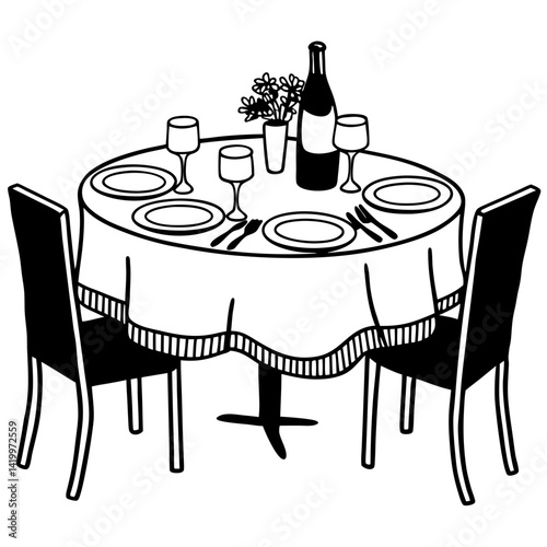 restaurant table and chairs