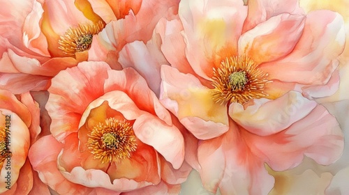 Flowers Watercolor hand-made floral.