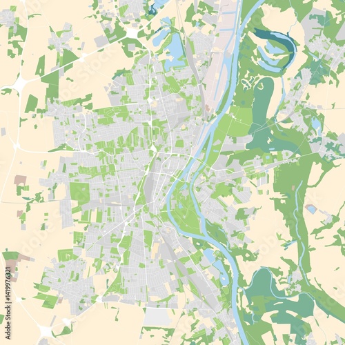 City map of Magdeburg, Germany