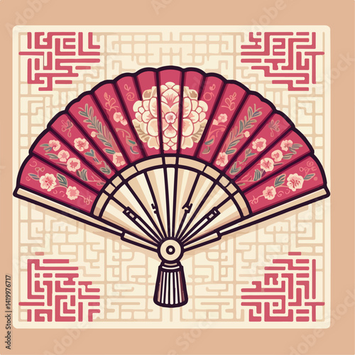 chinese fan vector illustration