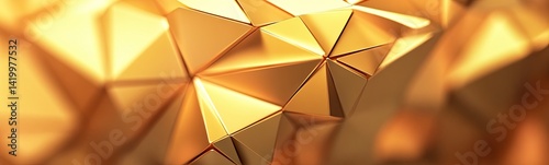 Golden Geometric Abstract: Luxurious Triangular Forms