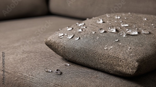 Water Drops on Furniture Fabric
