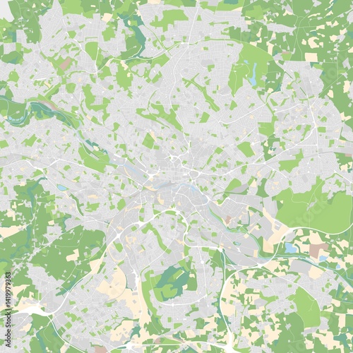 City map illustration of Leeds, England