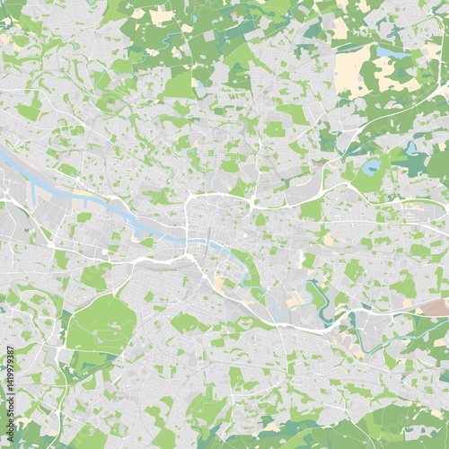 City map illustration of Glasgow, Scotland