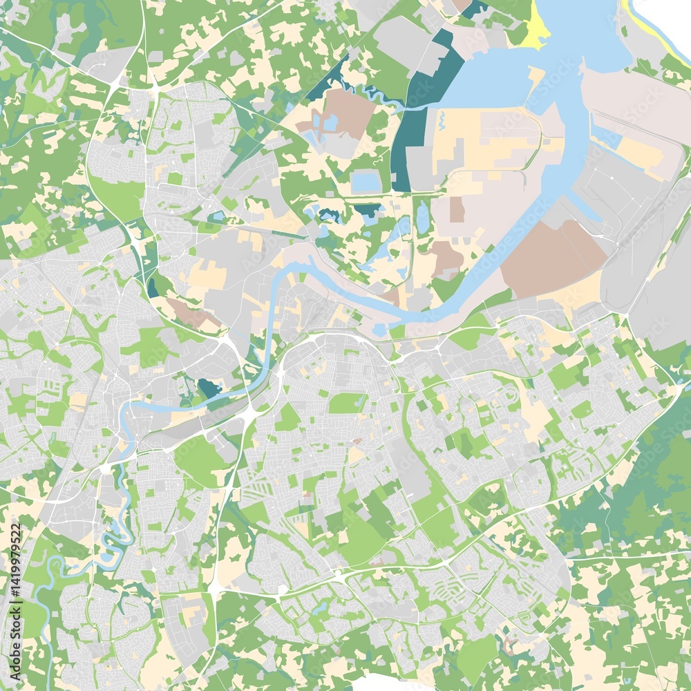 Fototapeta premium city map of Middlesbrough, UK