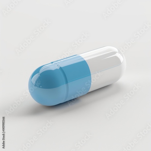 Closeup medical pill or tablet Icon 3D rendering illustration