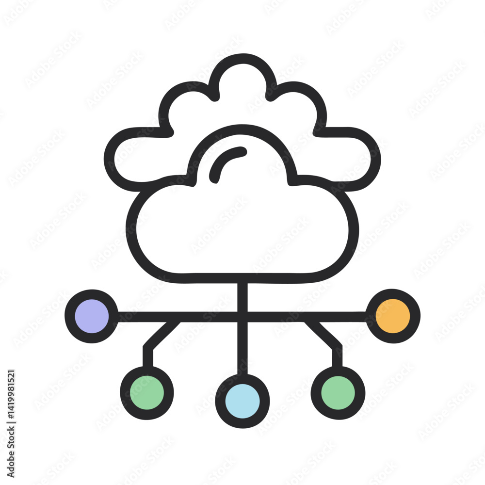 abstract digital web cloud SaaS Icon – Data Node Line Art. Digital Infrastructure Business Hosting System
abstract digital web cloud SaaS Icon – Data Node Line Art. Digital Infrastructure Business Hosting System
