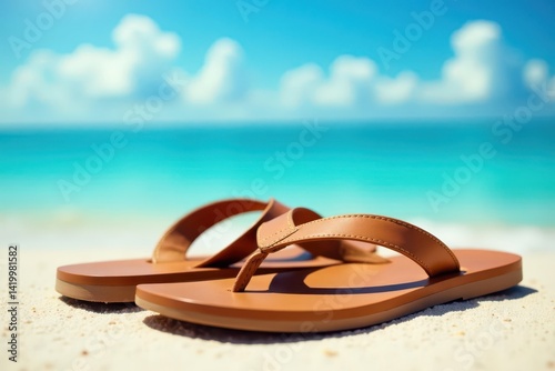 flip flops on the beach