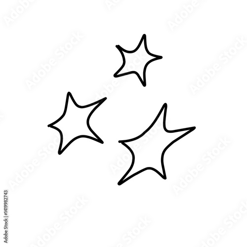 Set of vector elements Simple star and sparkle illustration