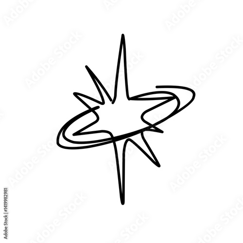 Set of vector elements Simple star and sparkle illustration