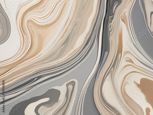 Liquid Marble Texture in Soft Grays and Beige