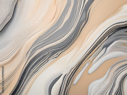 Liquid Marble Texture in Soft Grays and Beige