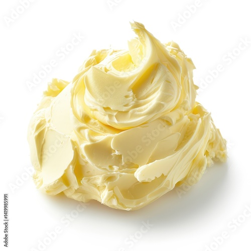 Whipped cream 3d elements isolated on white background