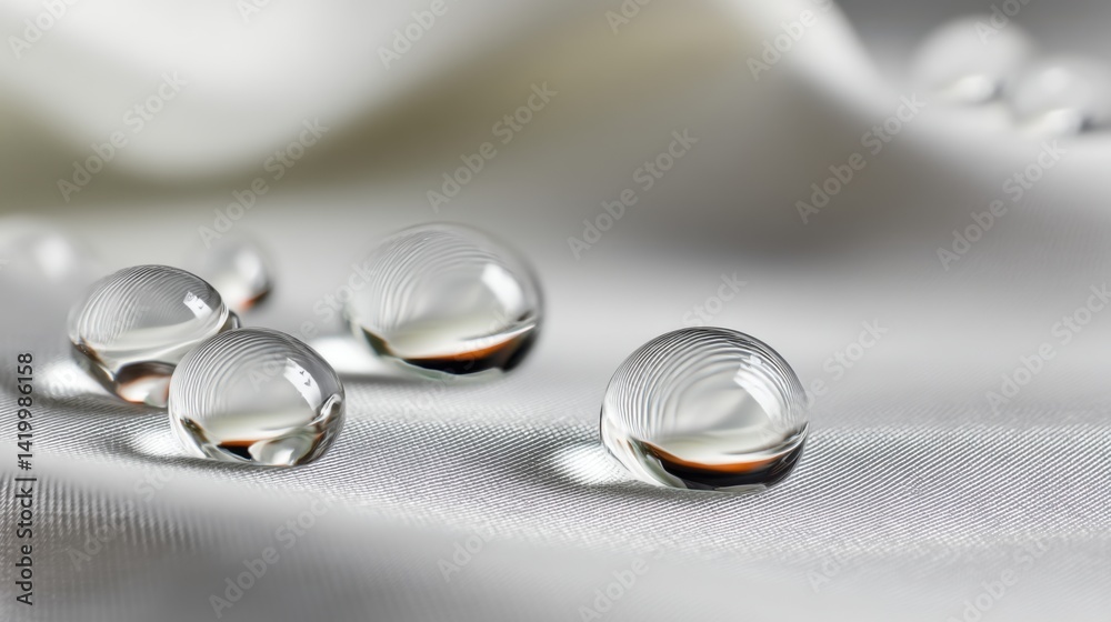 Water Drop on White Fabric Water Drop on White Fabric