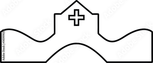 hospital line art vector icon.