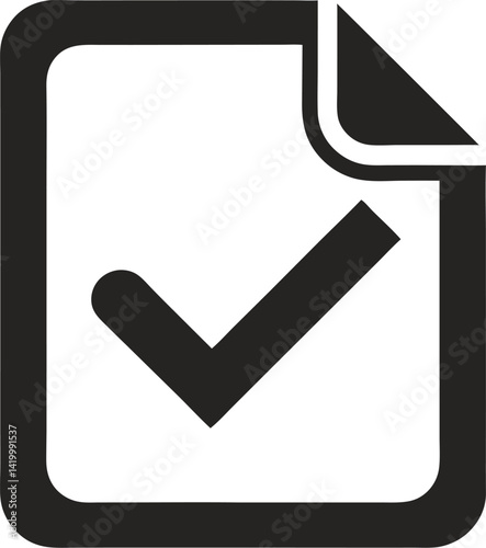 Validation file outline icons, minimalist vector illustration ,simple transparent graphic element .Isolated on white background