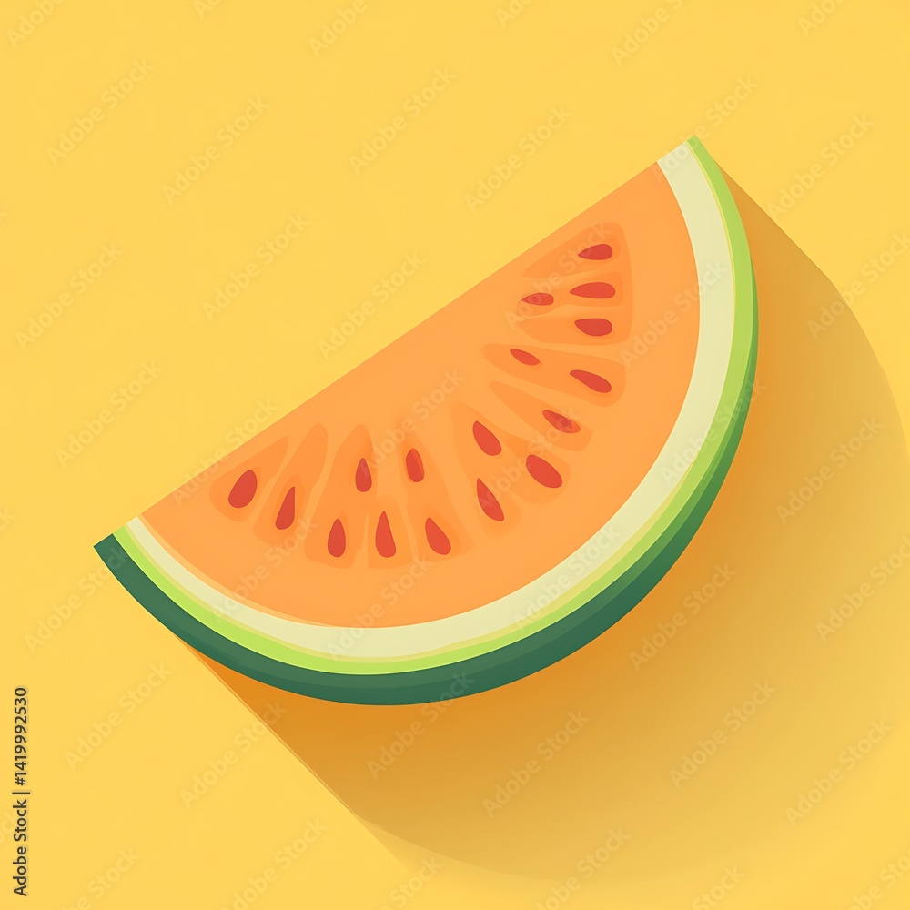 Watermelon slice graphic yellow background Watermelon slice graphic yellow background