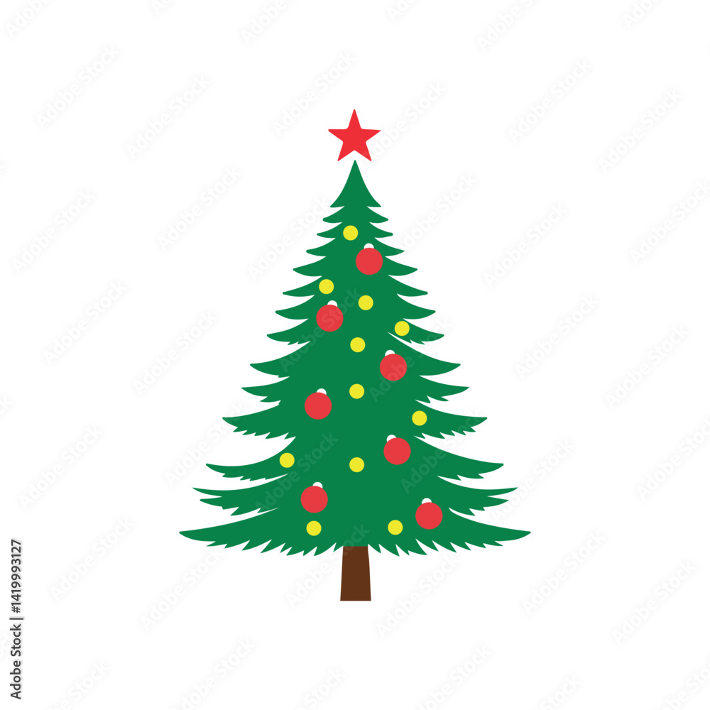 Fototapeta premium christmas tree vector illustration