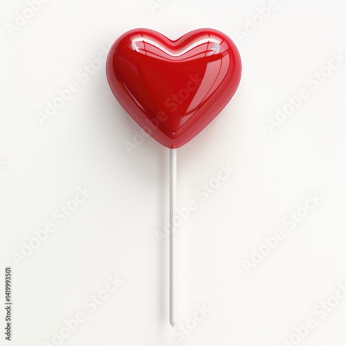 Realistic lollipop composition with image of sweet candy
