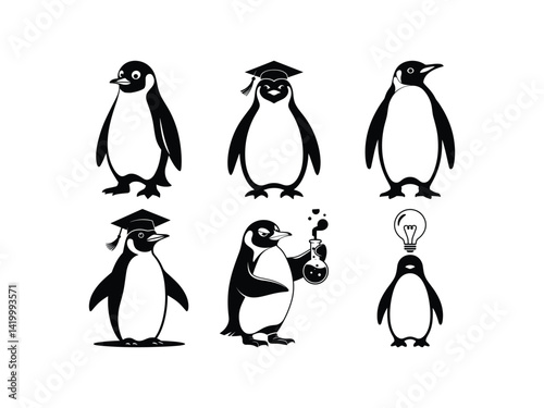 Smart Penguin Thinkers, Vector Designs