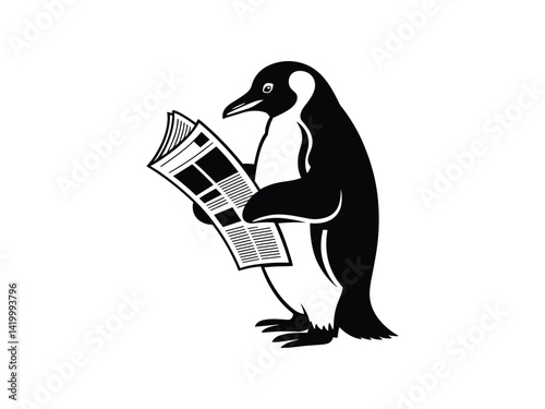 Reading Penguin News Cute Animal Bird
