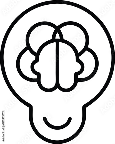 mental health line art vector icon.