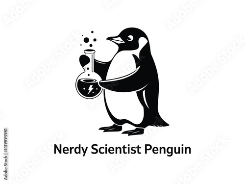 Scientist Penguin Nerd Lab Science