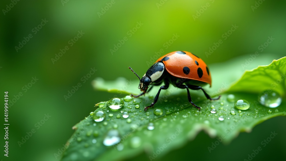 Fototapeta premium ladybug on leaf