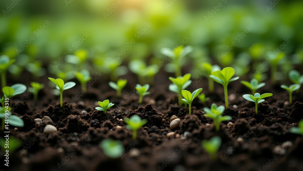 green sprouts in the soil green sprouts in the soil