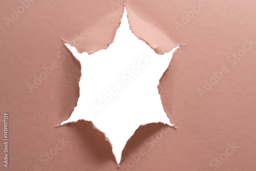 Starry Perspective: The unique view of a star-shaped hole cut through a textured wall, with the eye-catching appearance, invites a sense of wonder and curiosity.