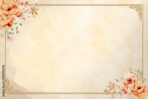 Elegant Watercolor Floral Frame Design for Invitations, Cards, and More