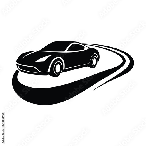 sleek sports car speeding on road
