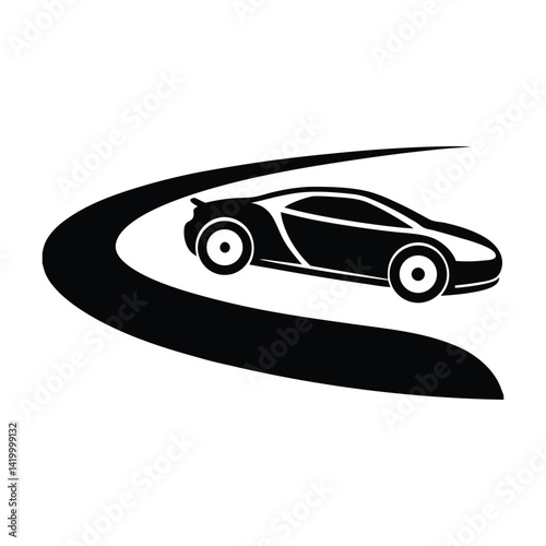 sleek sports car speeding on road