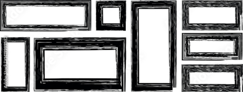 Set of grunge square frames. Dirty grunge design frames. Grunge frames for photo collage, Design elements for banner, poster, flyer, invitation, card, social networks, blog posts.