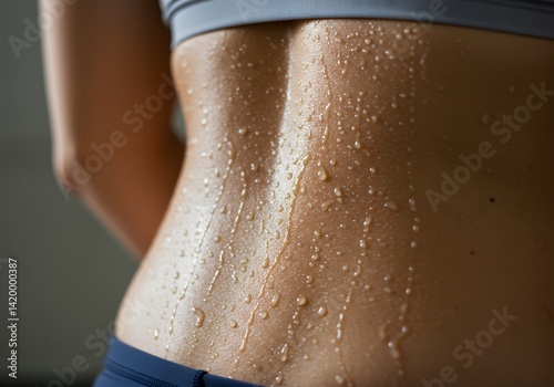 Sweaty woman back fitness workout exercise health wellness