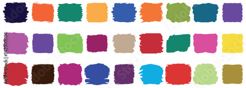Vector set of Paintbrush strokes, brush strokes templates. Brush paint stroke for text box square frame. set of grunge brush stroke. Design rectangle text boxes or speech bubbles.