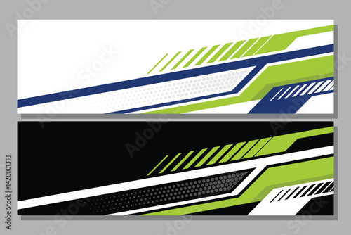 car livery graphic vector. abstract background design for vehicle vinyl wrap and sports car, racing car, rally, and decal in white and black color background