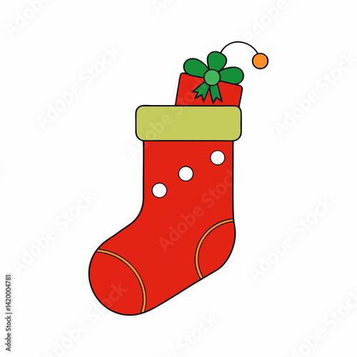 christmas sock vector illustration