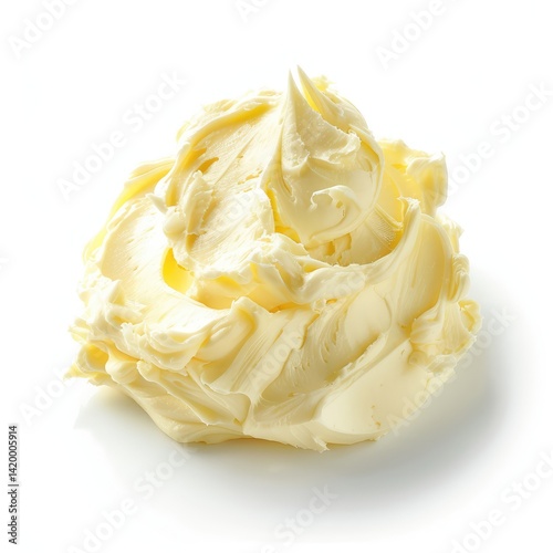 Whipped cream 3d elements isolated on white background